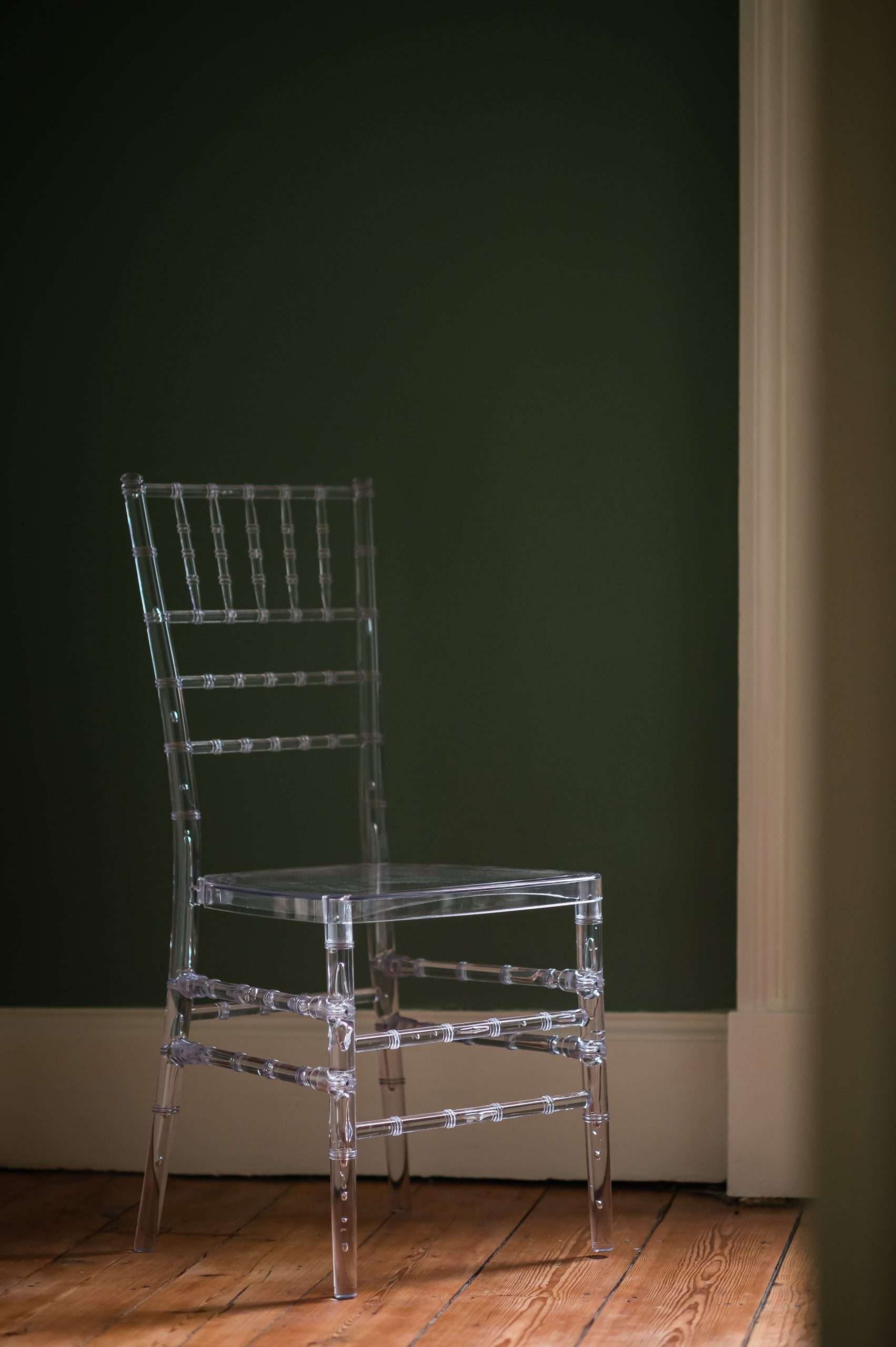 Ice Chiavari Chair 3 YES Hire's Ice Chiavari, available to hire. A clear chair, ideal for festive events